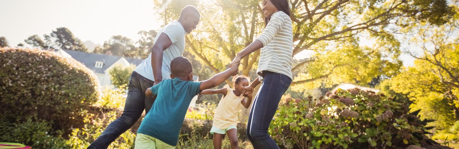 Family in yard.