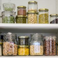 Pantry with Glass Containers