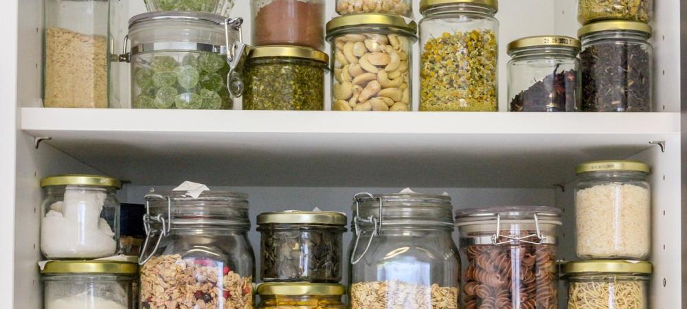 Pantry with Glass Containers