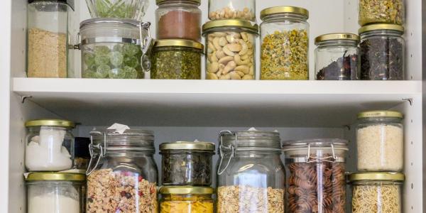 Pantry with Glass Containers